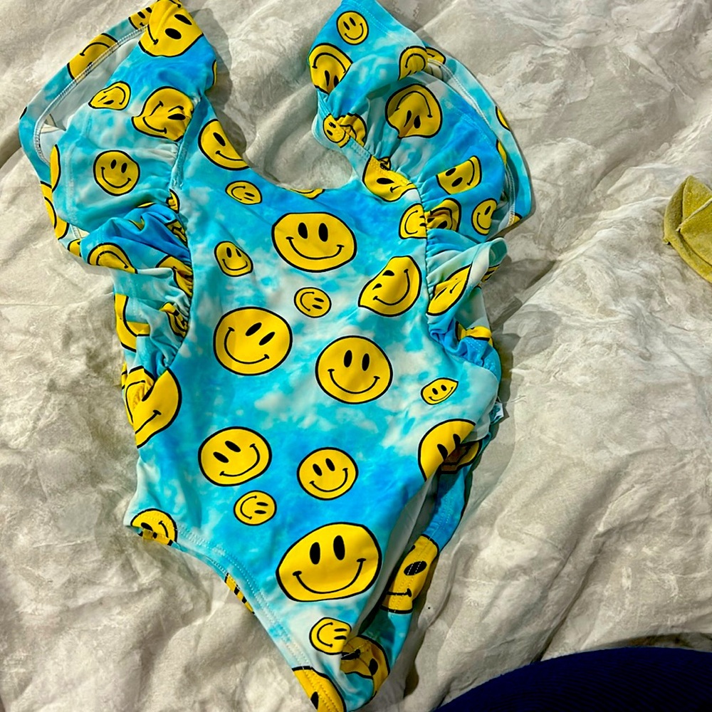 Posh peanut swimsuit EUC size 2T Happy Ty Dye